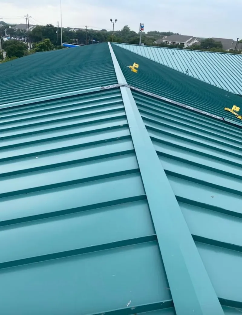 Green commercial metal roof ridge and valley for Metal Roof Repair in Delran